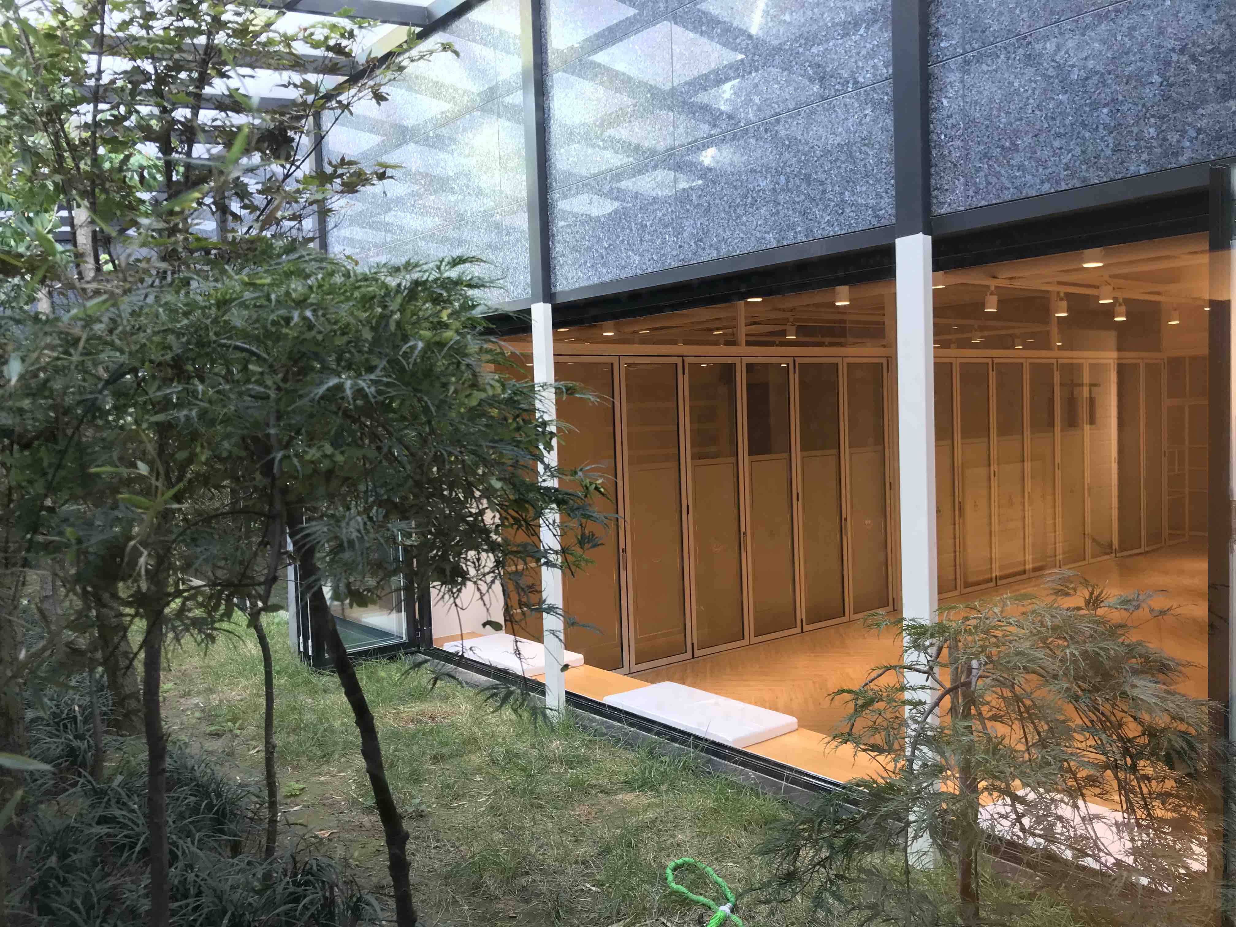 Tristhana Yoga 2nd Shala viewed from garden, Bundang Pangyo